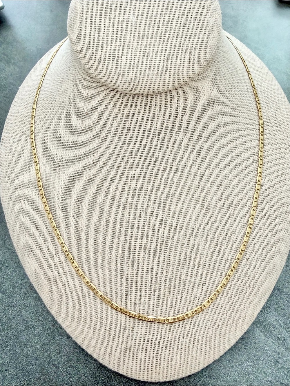 Vintage 10k Solid Gold Mariner Anchor Chain Diamond Cut Signed PGDA Layering Y2K